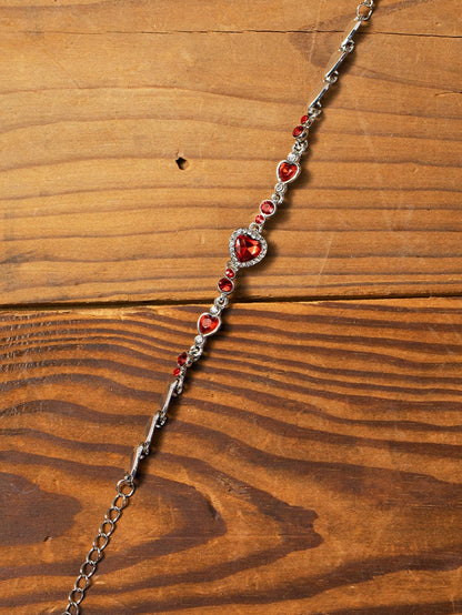 Flaming Heart Gem Valentine's Fashion Bracelet