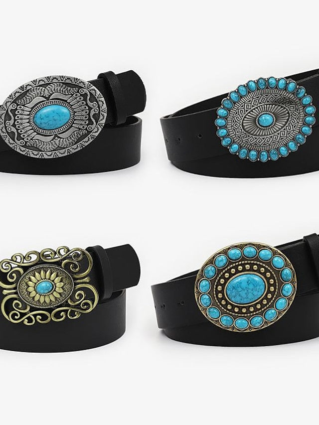 PU Buckle Belt PU Leather Metal Bucke Engraved Classic Wedding Party 1138-7 1138-5 1138 1138-1 for Women