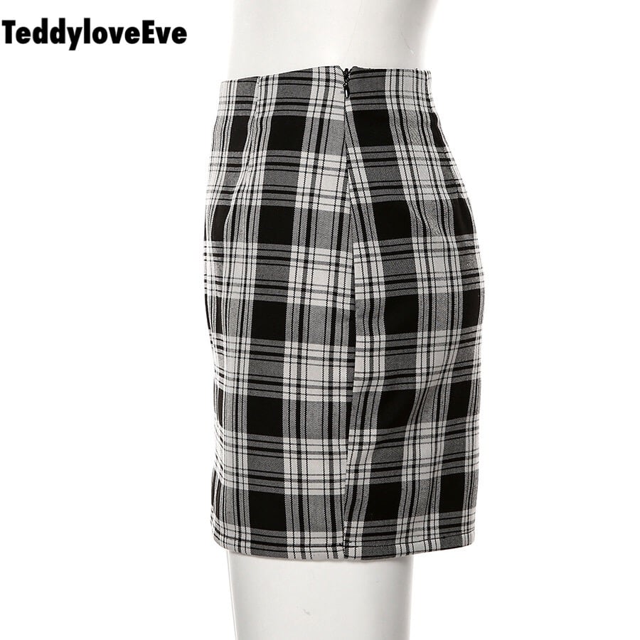 Cute Vintage Plaid Checkered High Waisted Mini Skirt E-Girl Kawaii Korean Japanese Harajuku Chinese Retro Streetwear Aesthetic