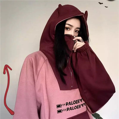 Cute Green Frog Animal Cartoon Aesthetic Long Sleeve Hoodie Sweater Sweatshirt Pullover Jumper E-Girl Kawaii Korean Japanese Harajuku Streetwear