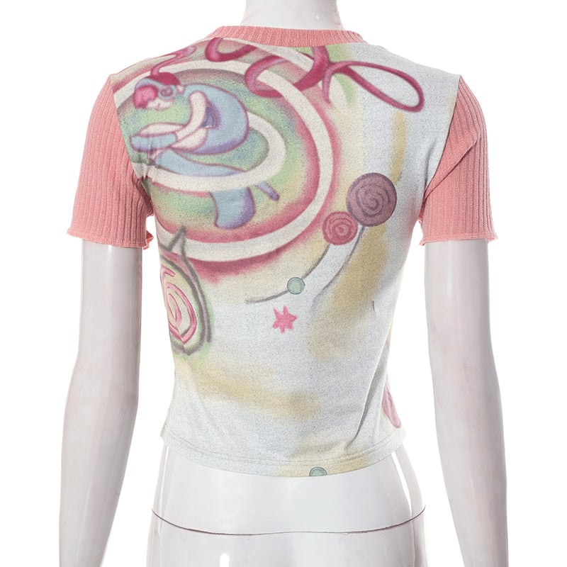 Colorful Y2K Short Sleeve T-shirt