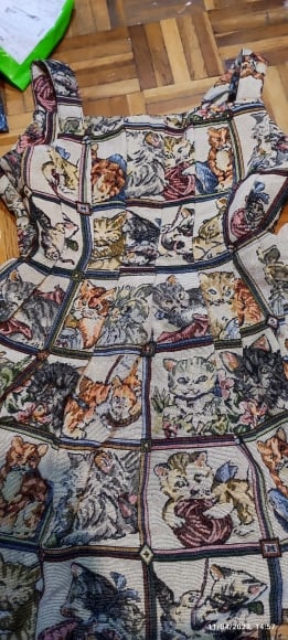 Cat Print A-Line Dress