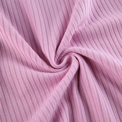 Sweet Pink Collar Ribbed Romper