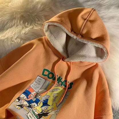 Cute Comic Cartoon 90s Vintage Retro Oversized Loose Hoodie Sweatshirt Pullover Sweater Casual E-Girl Kawaii Korean Japanese Harajuku Streetwear