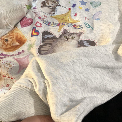 Cat Print Long Sleeve Shirt