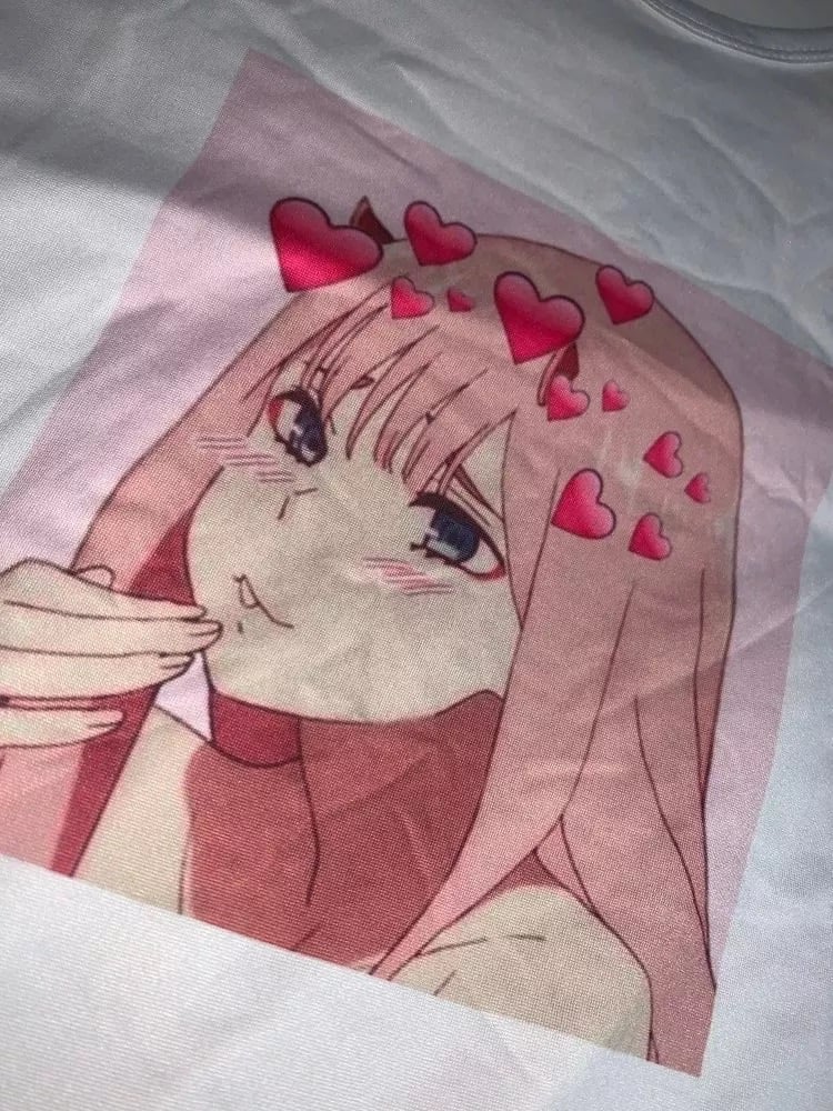 Cute Anime Girl Print Cartoon Graphic Casual Short Sleeve Shirt Tee T-shirt E-Girl Kawaii Korean Japanese Harajuku Chinese Retro Streetwear Aesthetic