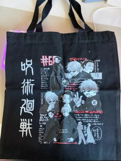 Anime Cartoon Canvas Tote Bag Shoulder Shopping Bag Vintage Aesthetic Casual Summer E-Girl Kawaii Korean Japanese Harajuku