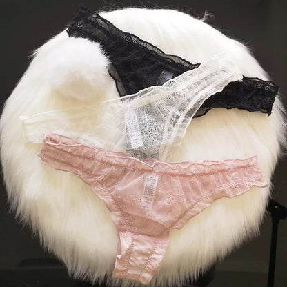 Sexy Cute Bunny Rabbit Pompom Tail Transparent Underwear Panties Lingerie Thong Aesthetic Casual Summer E-Girl Kawaii Korean Japanese Harajuku
