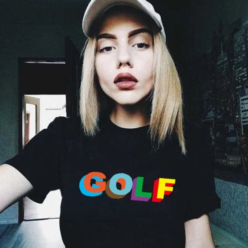 Cute Golf 90s Graphic Print Short Sleeve Shirt T-shirt Tee Top Kawaii Korean Japanese Harajuku Chinese Retro Streetwear Aesthetic Fashion