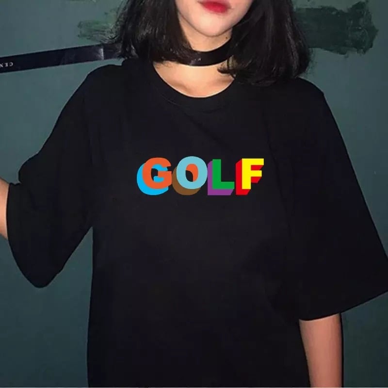 Cute Golf 90s Graphic Print Short Sleeve Shirt T-shirt Tee Top Kawaii Korean Japanese Harajuku Chinese Retro Streetwear Aesthetic Fashion