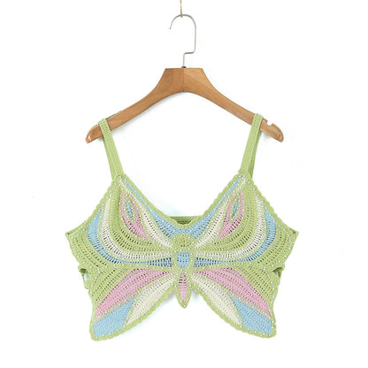 Butterfly Knit Crochet Top