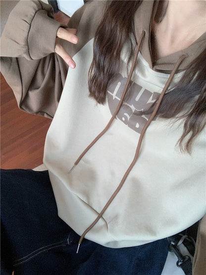 Oversized Sunday Patchwork Cropped Hoodie