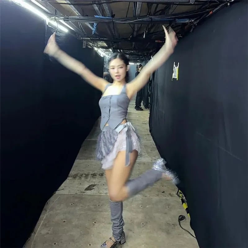 Grey Halter Button Down Vest Top