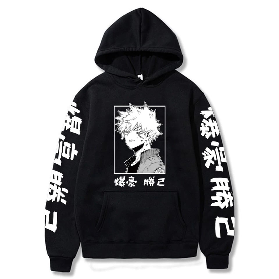 Japanese Anime Superhero Cartoon Print Hoodie