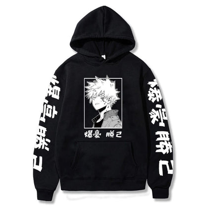 Japanese Anime Superhero Cartoon Print Hoodie
