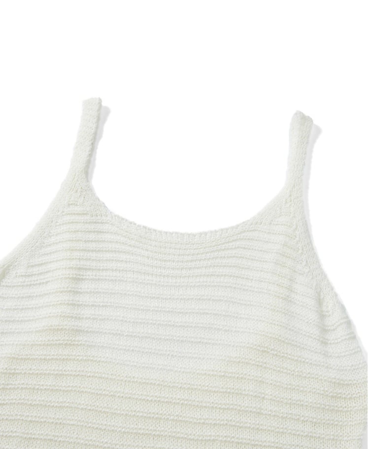 White Knit Spaghetti Strap Bodycon Mini Dress