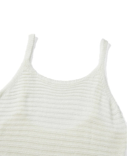 White Knit Spaghetti Strap Bodycon Mini Dress