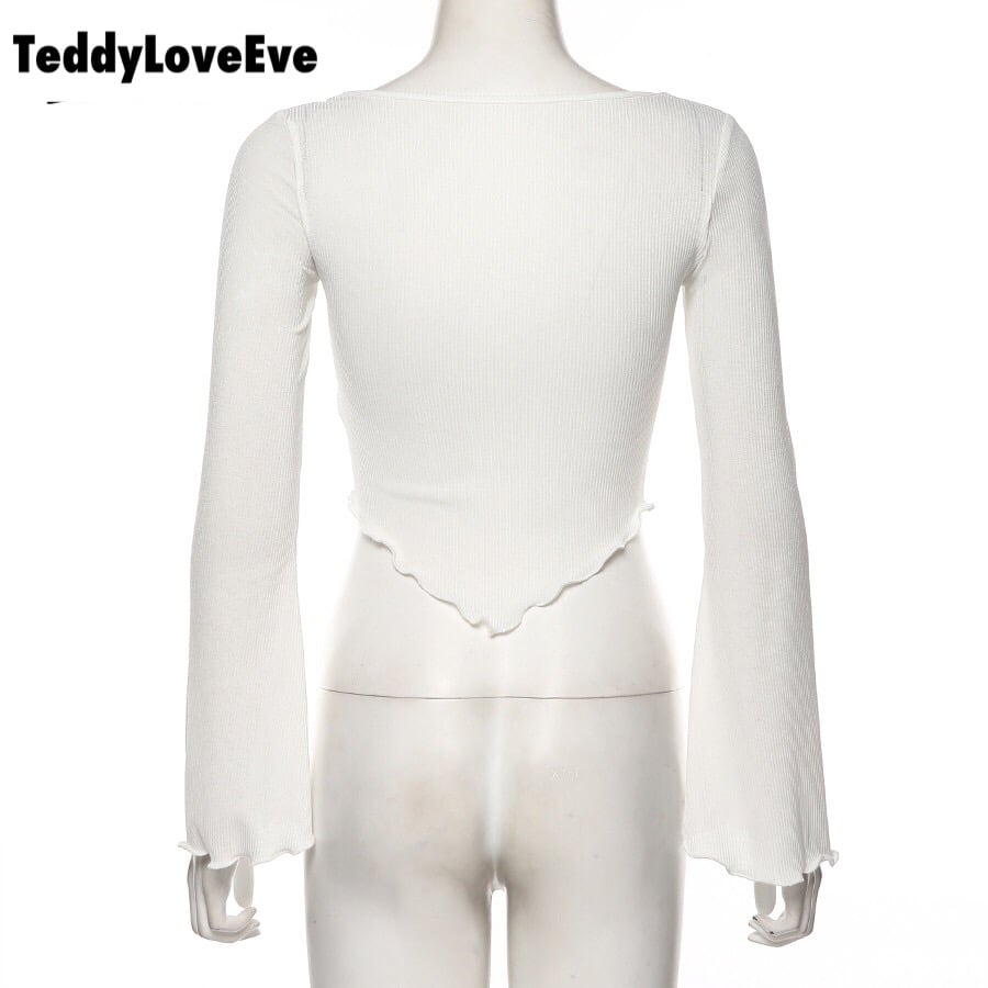 Cute Sexy Transparent See Through Crop Top Long Sleeve Shirt Tee T-shirt E-Girl Kawaii Korean Japanese Harajuku Chinese Retro Streetwear Aesthetic