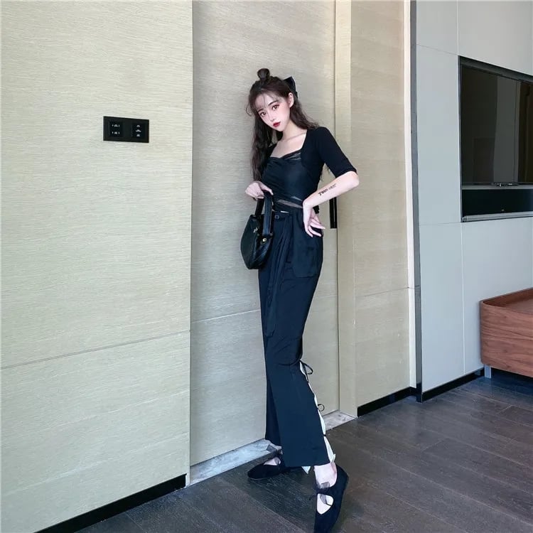 Bell Bottom Bow High Waist Flare Pants