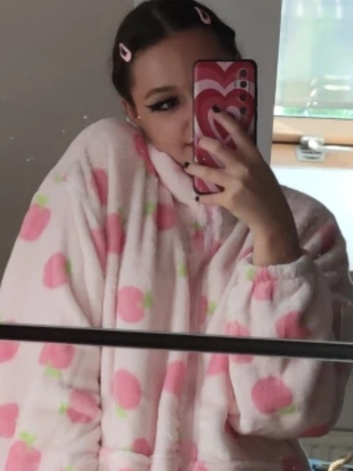 Cute Sweet Pink Peach Plush Oversized Thick Warm Jacket Zipper Hoodie Sweater Winter Autumn Aesthetic Casual E-Girl Kawaii Korean Japanese Harajuku