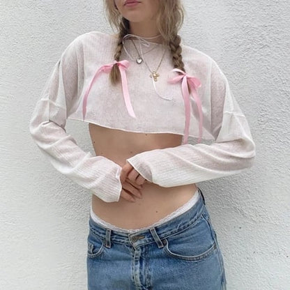 White Loose Smock Long Sleeve Shirt