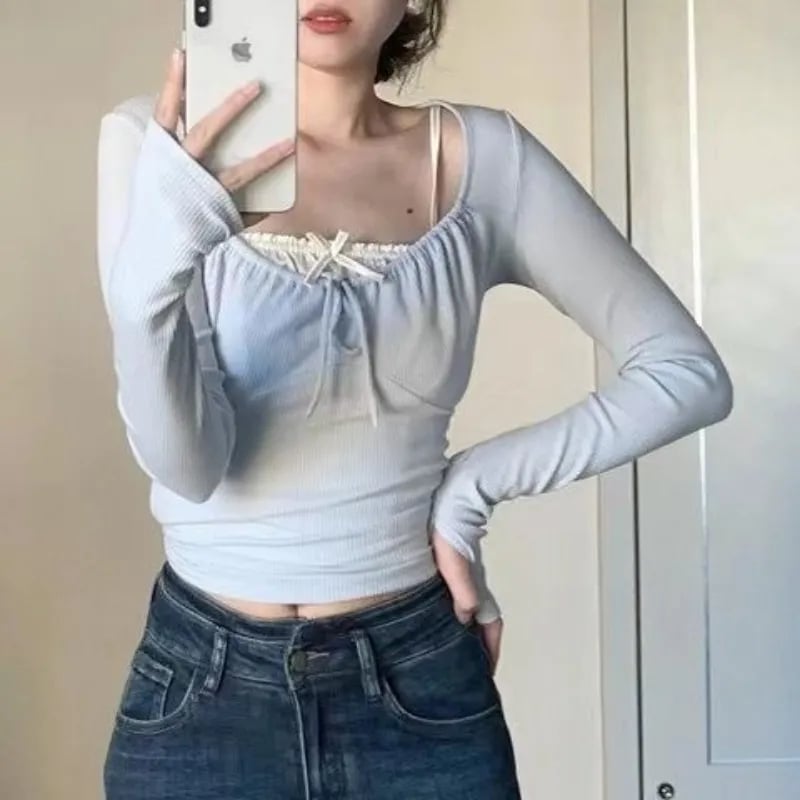 Sweet Bow Tie Crop Top