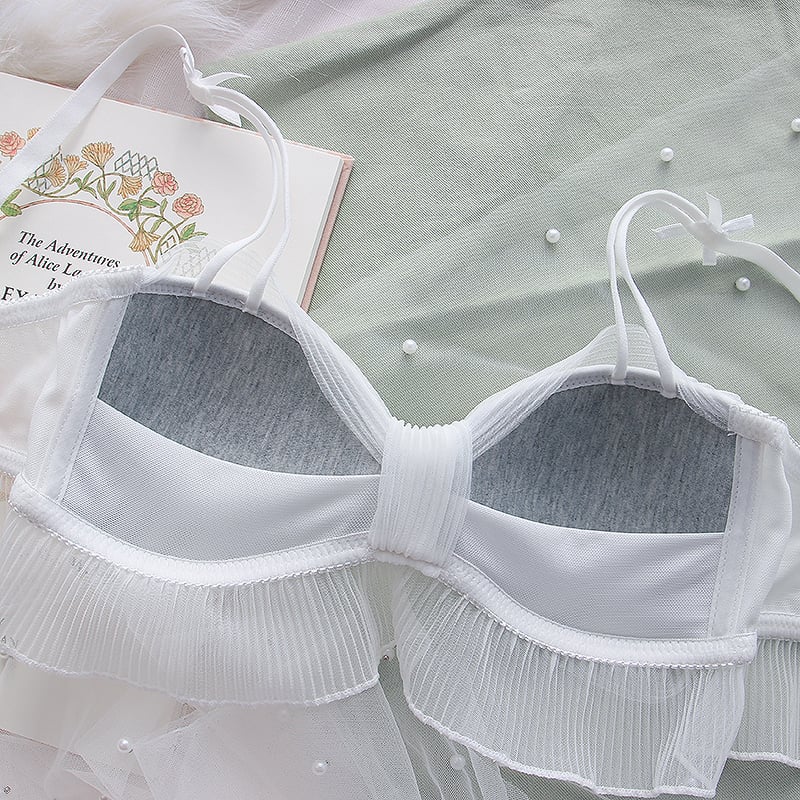Sweet Bow Mesh Bra + Panties Set