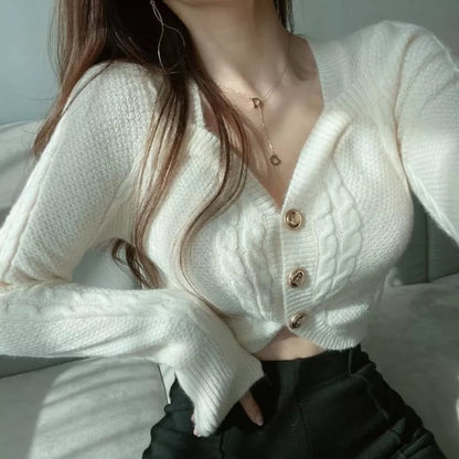 Pink Crop Top Long Sleeve Cardigan