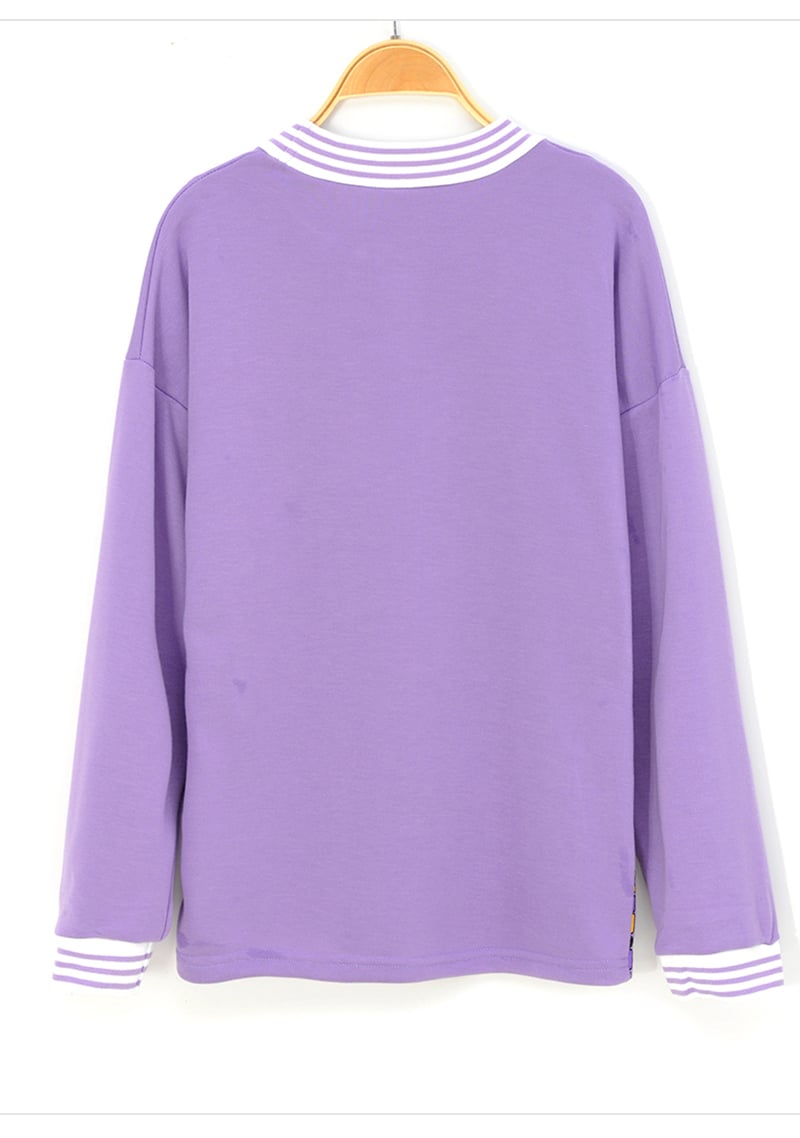 Cute 90s Vintage Purple Aesthetic Oversized Loose Sweatshirt Sweater Pullover Hoodie Autumn Casual E-Girl Kawaii Korean Japanese Harajuku Streetwear