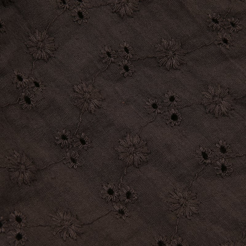 Brown Lace Patchwork Crop Top