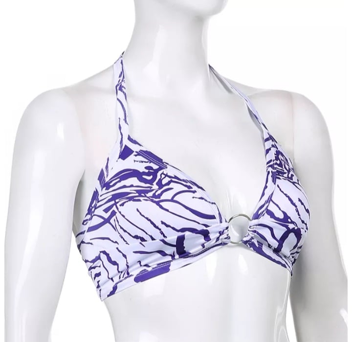 Cute Sexy Tie Dye V-Neck Lace Up Halter Backless Beach Crop Top Summer Aesthetic Casual E-Girl Kawaii Korean Japanese Harajuku