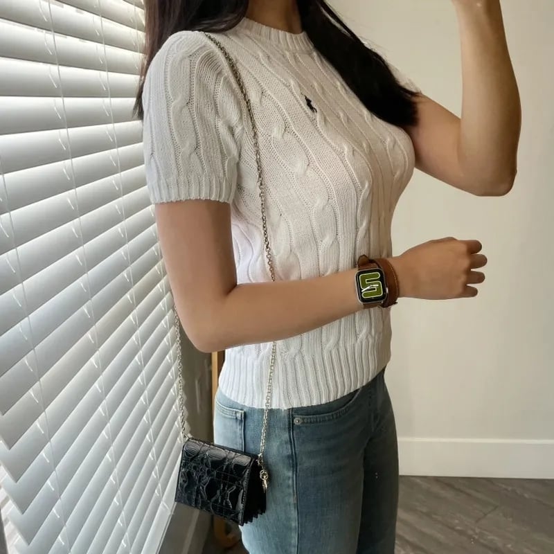 White Horse Embroidery Short Sleeve Shirt
