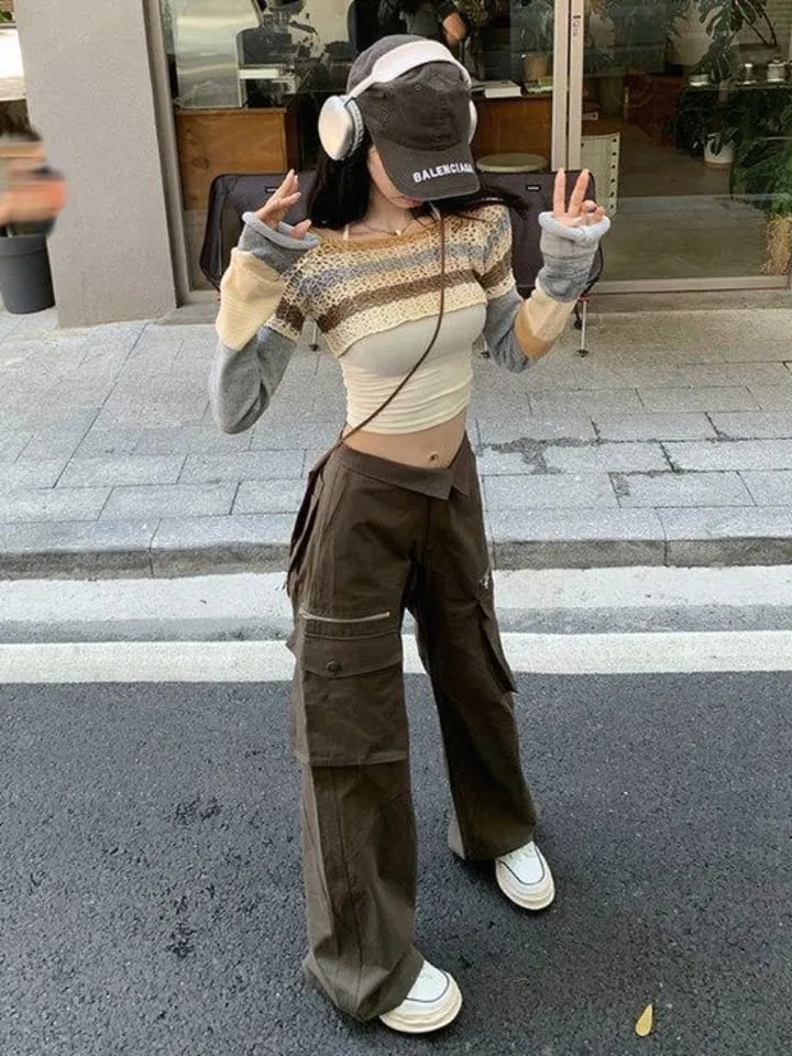Striped Hollow Out Smock