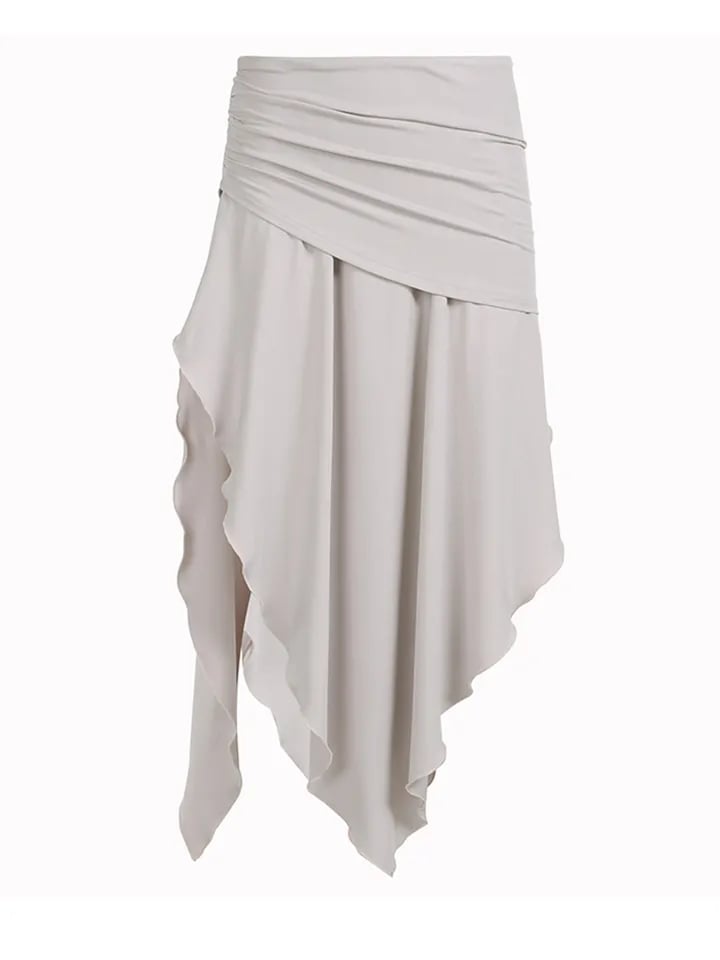 Drawstring Split Low Rise Maxi Skirt