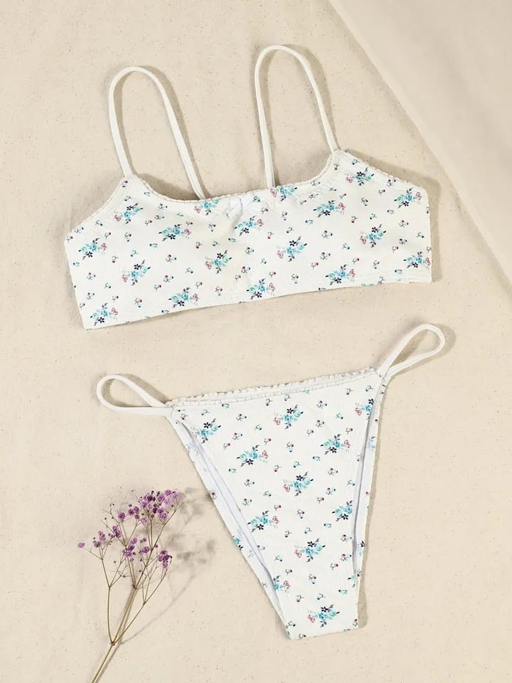 3PCS Floral Bikini Swimsuit Set