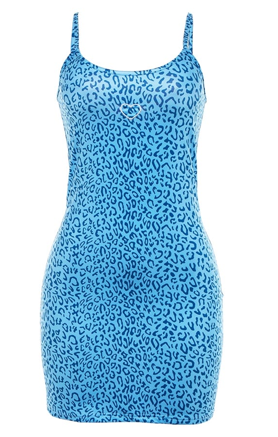 Cute Heart Shape Leopard Spaghetti Strap Mini Bodycon Dress Kawaii Korean Japanese Harajuku Chinese Retro Streetwear Aesthetic Fashion