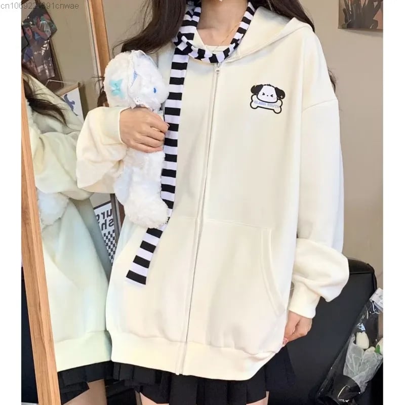Japanese Dog Long Ears Zip Up Hoodie