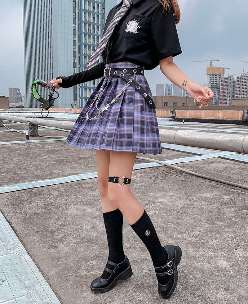 Tennis Plaid High Waisted Pleated Mini Skirt Sailor School Student Summer Bottoms E-Girl Kawaii Korean Japanese Harajuku Streetwear