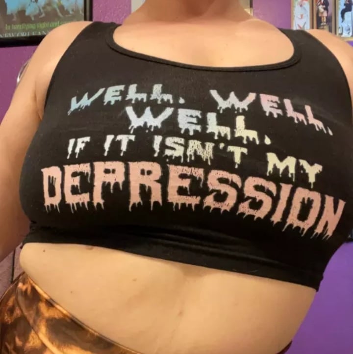 Cute Black Pastel Depression Crop Top Tank Sleeveless Shirt Goth Punk Aesthetic Casual E-Girl Kawaii Korean Japanese Harajuku