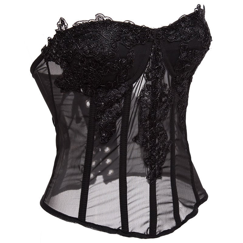 Pink Chiffon Lace Corset