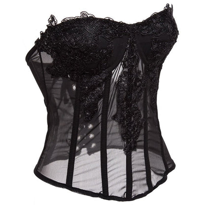 Pink Chiffon Lace Corset