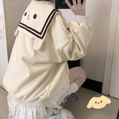 Kawaii Sailor Collar Zip Up Hoodie