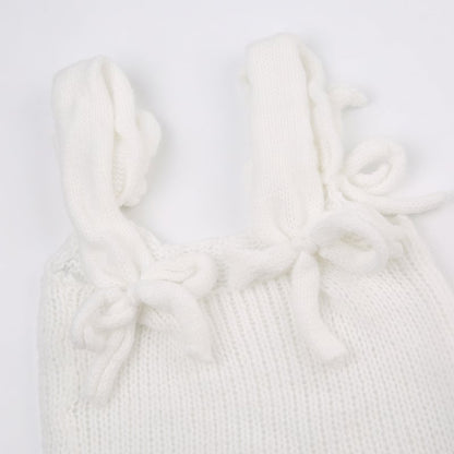 White Bow Knit Tank Top