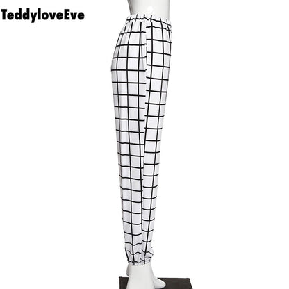 Cute Contrast Cargo Pant Loose Waist Plaid Checkered Trouser Jogger E-Girl Kawaii Korean Japanese Harajuku Chinese Retro Streetwear Aesthetic