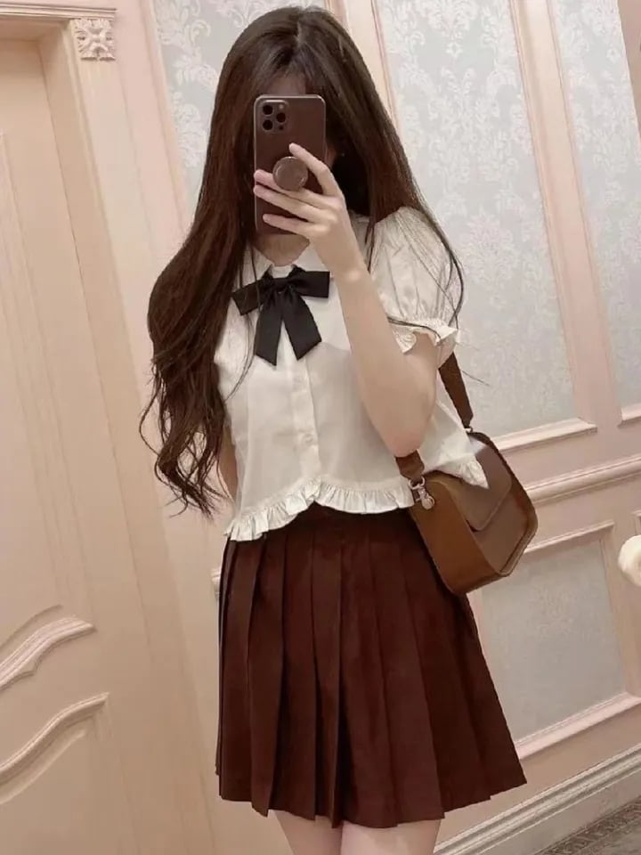 Sweet Peterpan Collar Ruffle Short Sleeve Blouse