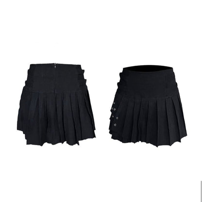 Black Pleated Mini Skirt