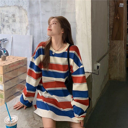 Stripe Oversized Sweatshirt