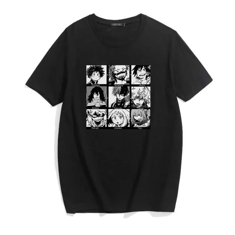 Cute Japanese Anime Print Oversized Short Sleeve Shirt