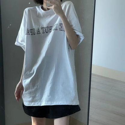 Flower Print Loose Short Sleeve T-shirt