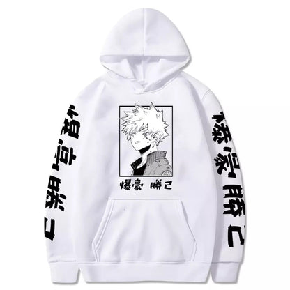 Japanese Anime Superhero Cartoon Print Hoodie